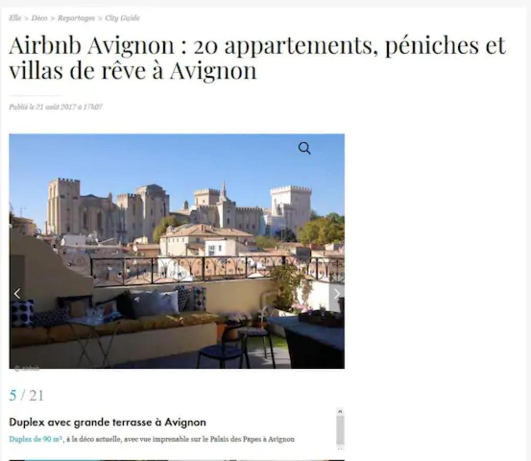 Magnifique Appartement De Charme Avec Vue Sur Le Palais Des Papes A Avignon Wifi Gratuit Eksteriør billede